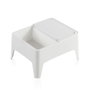 Sp Berner Table d'appoint Alaska blanc extérieur 58 x 48 x 30 cm matériaux recyclés