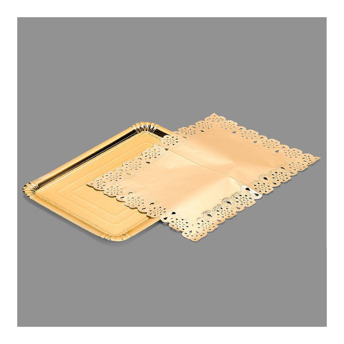 Best Products Bandeja rectangulaire avec bordure dorée 25 x 34 cm Best Products Bandeja rectangulaire avec bordure dorée 25 x 34 cm