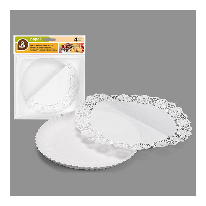 Best Products Plateau rond avec bordure blanche 21 cm, 3 pièces Best Products Plateau rond avec bordure blanche 21 cm, 3 pièces