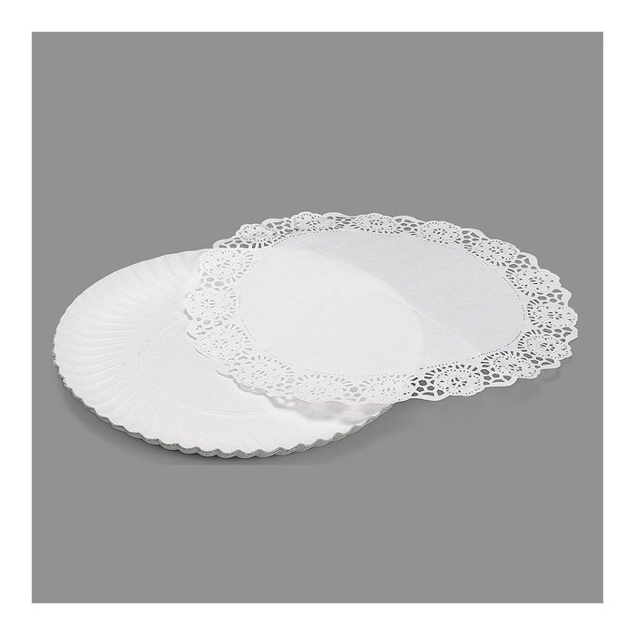 Best Products Plateau rond avec bordure blanc Ø25 cm, 2 pcs Best Products Plateau rond avec bordure blanc Ø25 cm, 2 pcs
