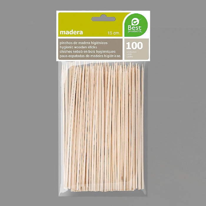 Best Products Pics en bois hygiéniques 150 x 2 mm, 100 pièces