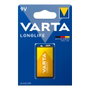 Varta Pile alcaline Longlife 6LR61 9V (Blister 1 unité) 26,5 x 17,5 x 48,5 mm