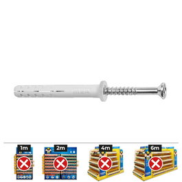 Celo Cheville à frapper Ø5 x 50 mm + vis tête plate Ø5 x 50 mm, boîte de 100 pièces, acier zingué