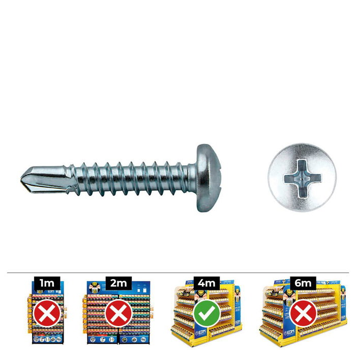 Celo Boîte de 250 vis autoperceuses Phillips DIN 7504N Ø4,2x50 mm acier zingué Celo Boîte de 250 vis autoperceuses Phillips DIN 7504N Ø4,2x50 mm acier zingué