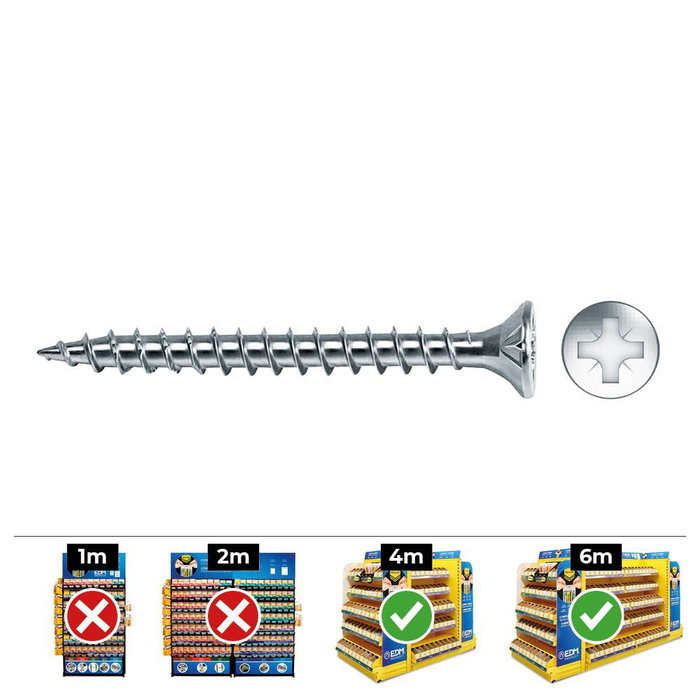 Celo Vis à bois fraisées Pozidriv 4,5 x 30 mm, boîte de 500 unités Celo Vis à bois fraisées Pozidriv 4,5 x 30 mm, boîte de 500 unités