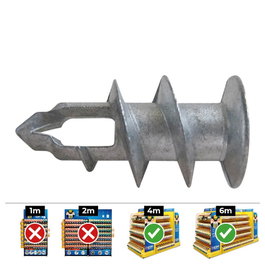 Celo Gkdz Taco métallique pour plâtre Ø4-5 x 37mm, boîte de 100