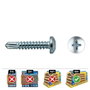 Celo DIN 7504N Lot de 250 vis autoperceuses tête fraisée Phillips Ø4,8x22 mm zingué