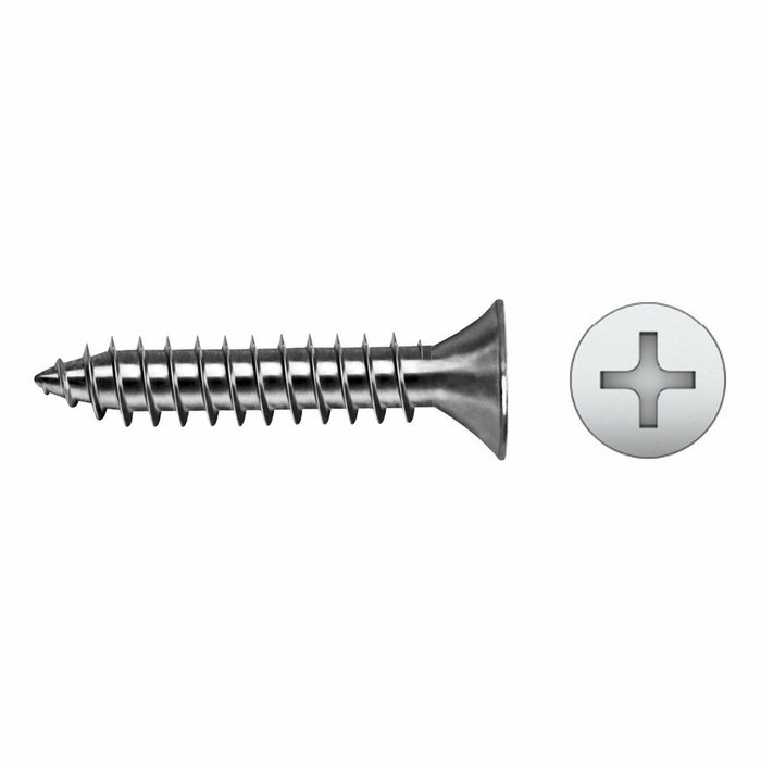 Celo Boîte de 250 vis à tôle fraisées 4,8 x 22 mm, acier zingué