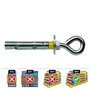 Celo Din da Anclage Dynabolt à œil Ø10 x 60 mm Acier zingué Boîte de 50 unités
