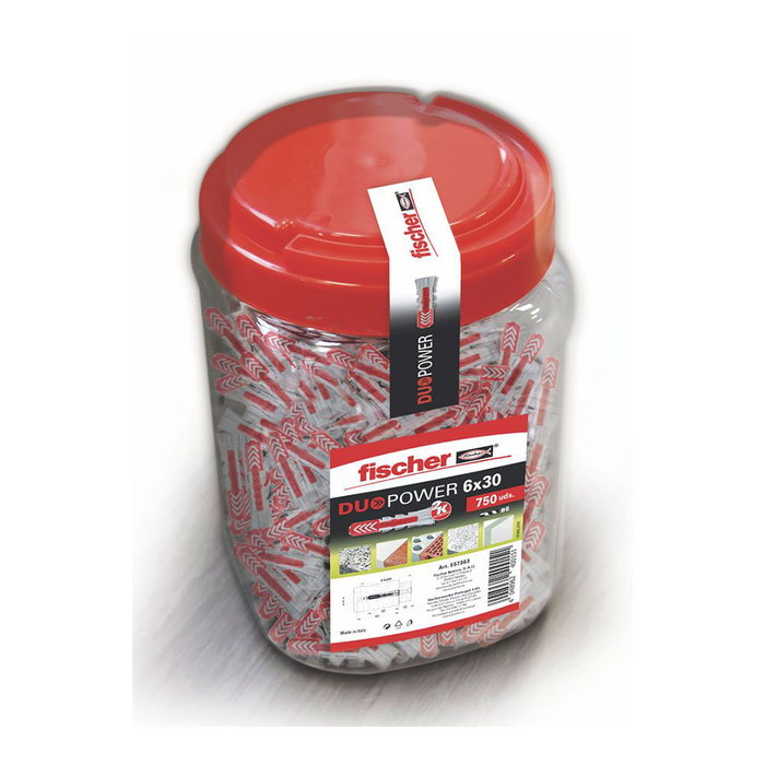 Fischer DuoPower Cheville Ø6 x 30 mm, Boîte de 750 unités Fischer DuoPower Cheville Ø6 x 30 mm, Boîte de 750 unités