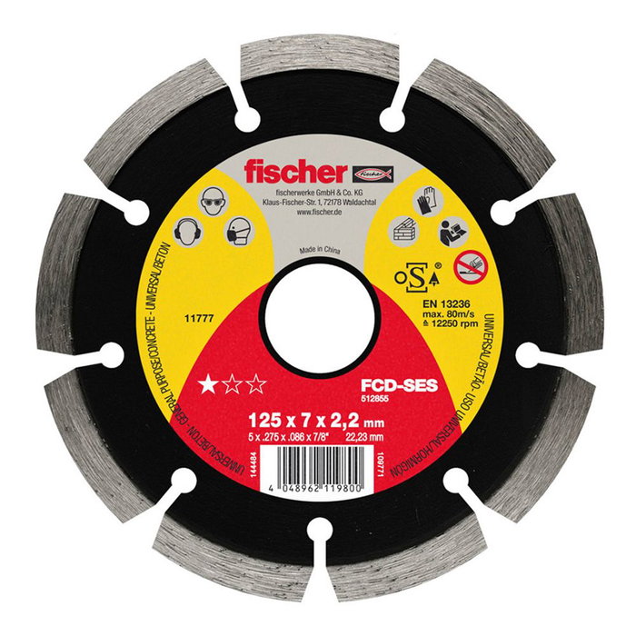Fischer FCD-SES Disque diamanté pour béton Ø115 x 2,0 x 22,23 mm Fischer FCD-SES Disque diamanté pour béton Ø115 x 2,0 x 22,23 mm