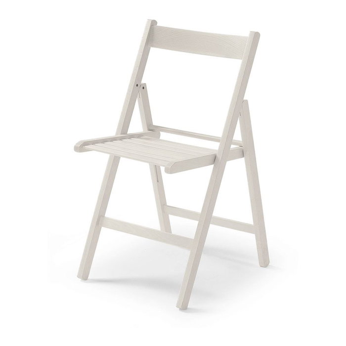 Silla plegable en bois blanc crudo avec dimensions 79 x 42,5 x 47,5 cm Silla plegable en bois blanc crudo avec dimensions 79 x 42,5 x 47,5 cm