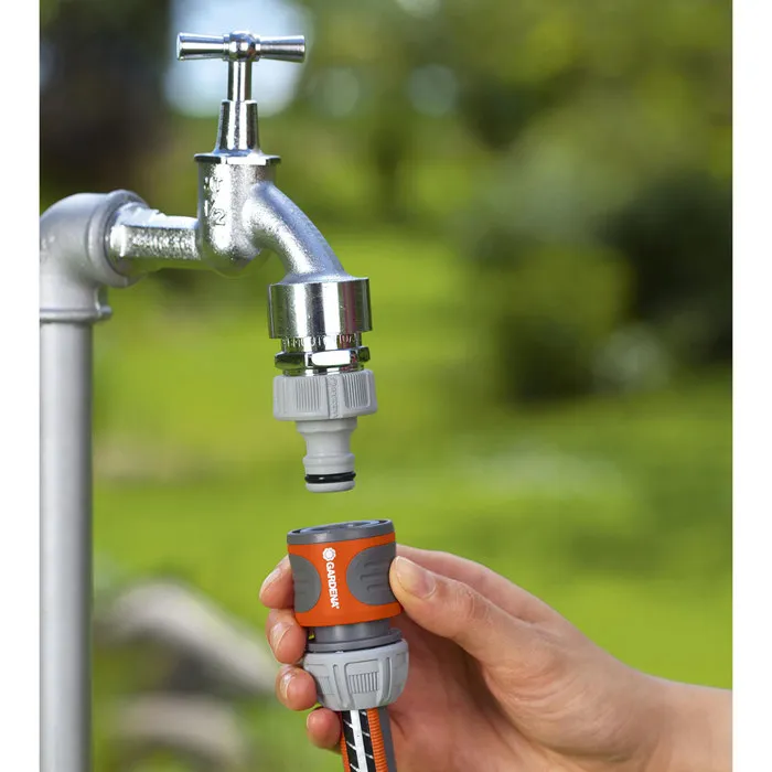 Gardena Raccord d'arrosage rapide - Adapté tuyaux Ø13mm & Ø15mm - Power Grip - Connexion 1 clic - Garantie 5 ans