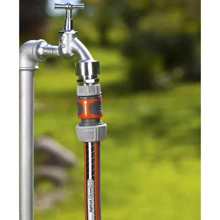 Gardena - Raccord d'arrosage rapide Power Grip - Pour tuyau Ø19 mm - Fixation 1 clic - Résistant au gel et UV - Haute qualité