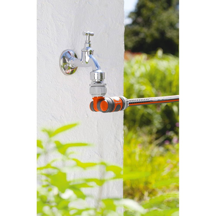 Gardena Raccord articulé rotatif avec adaptateurs 1 pouce - 3/4 pouce - 5/8 pouce - 1/2 pouce, polypropylène anti-UV anti-algues, blister Gardena Raccord articulé rotatif avec adaptateurs 1 pouce - 3/4 pouce - 5/8 pouce - 1/2 pouce, polypropylène anti-UV anti-algues, blister