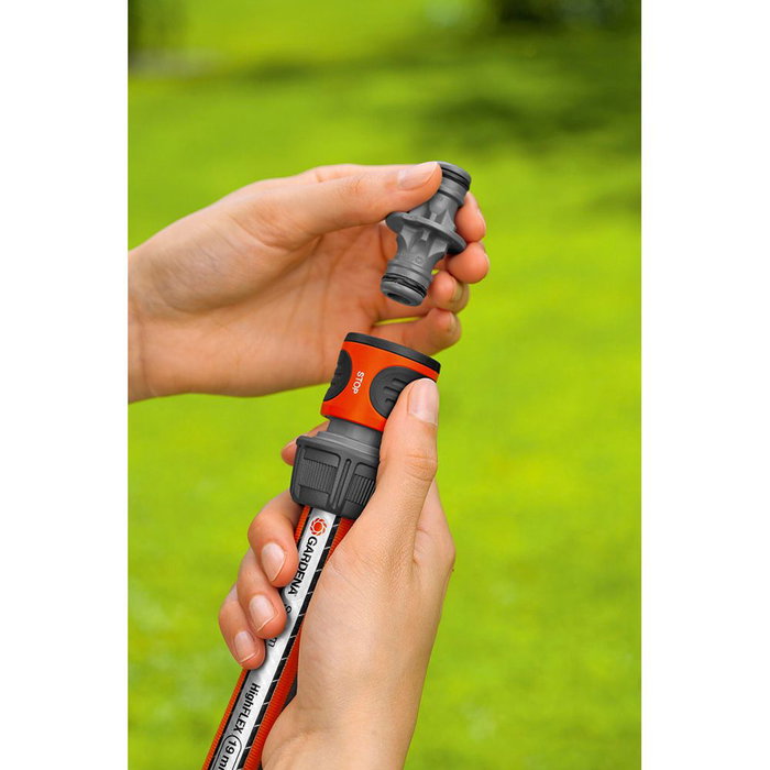 Gardena Manguito de unión rápida 1/2" - 3/4", polypropylène, anti-UV, antigel, gris