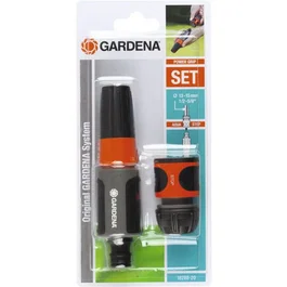 Gardena Nécessaire de base Adapté tuyau Ø15mm Kit complet arrosage avec lance Compatibilité Original GARDENA System Garantie 2ans