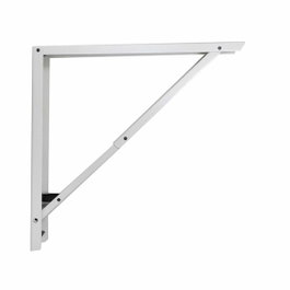 Fepre Équerre pliable en acier blanc 40 x 40 cm