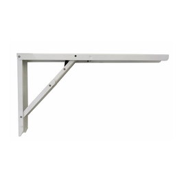 Fepre Équerre Pliante Rabattable Blanc Acier 30 x 52 cm, Charge Max 300 kg (lot de 2)