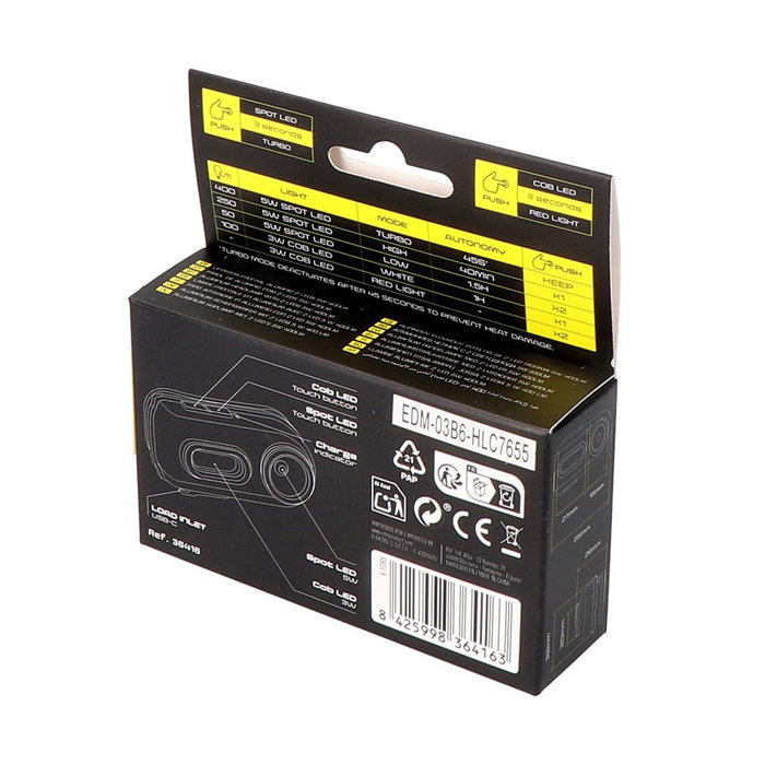 Edm Wildtrack TX3 Lampe Frontale Rechargeable 2 LED 400 lm Edm Wildtrack TX3 Lampe Frontale Rechargeable 2 LED 400 lm