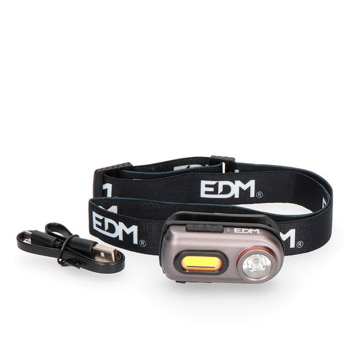 Edm Wildtrack TX3 Lampe frontale LED rechargeable 400 lm 5 W + 100 lm 3 W, lumière froide 6500 K et rouge, batterie lithium 300 mAh, aluminium, 63 x 25 x 33 mm Edm Wildtrack TX3 Lampe frontale LED rechargeable 400 lm 5 W + 100 lm 3 W, lumière froide 6500 K et rouge, batterie lithium 300 mAh, aluminium, 63 x 25 x 33 mm