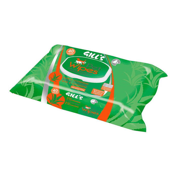 GILL'S Lingettes humides pour animaux domestiques XL 30 x 20 cm, 40 Unités GILL'S Lingettes humides pour animaux domestiques XL 30 x 20 cm, 40 Unités