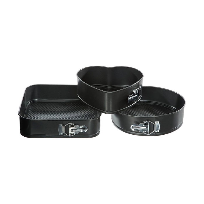 Ensemble de moules avec base amovible Secret de Gourmet Noir Aluminium 3 Pièces Ensemble de moules avec base amovible Secret de Gourmet Noir Aluminium 3 Pièces