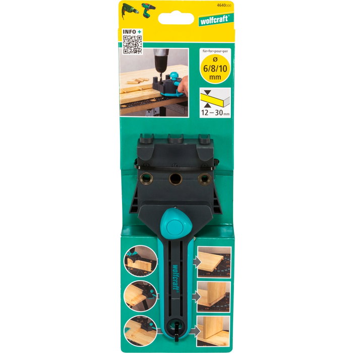 Wolfcraft Maître d'assemblage en plastique pour tourillons de 6, 8 et 10 mm