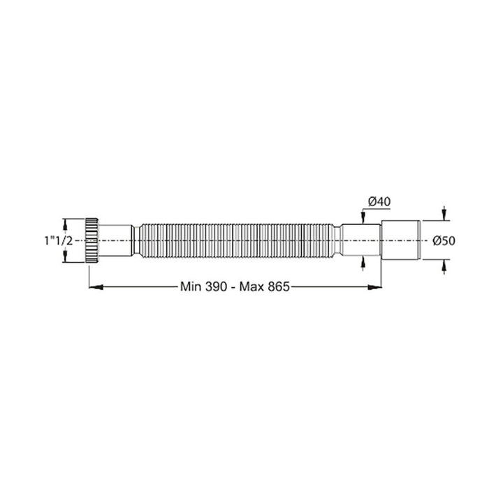 Prhie B9345OT64B0 Magikone tube de vidange flexible extensible 1"1/2 x 40-50mm blanc polypropylène Prhie B9345OT64B0 Magikone tube de vidange flexible extensible 1"1/2 x 40-50mm blanc polypropylène