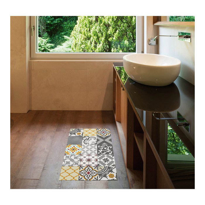 Tapis en vinyle Stor Planet Croma Patch Gris Ambre 100 % PVC (45 x 75 cm)