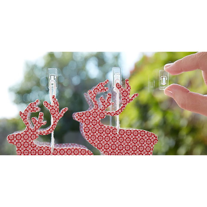 Inofix Mini crochets adhésifs transparents PVC 20x10x5 mm blister 12 pièces