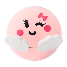Inofix Colgador adhésif mural enfant motif visage rose PVC double 65x45mm 2kg