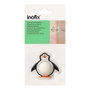 Inofix Butoir de porte mural adhésif enfant, modèle pingouin, 61 x 55 x 18 mm, PVC flexible blanc/noir