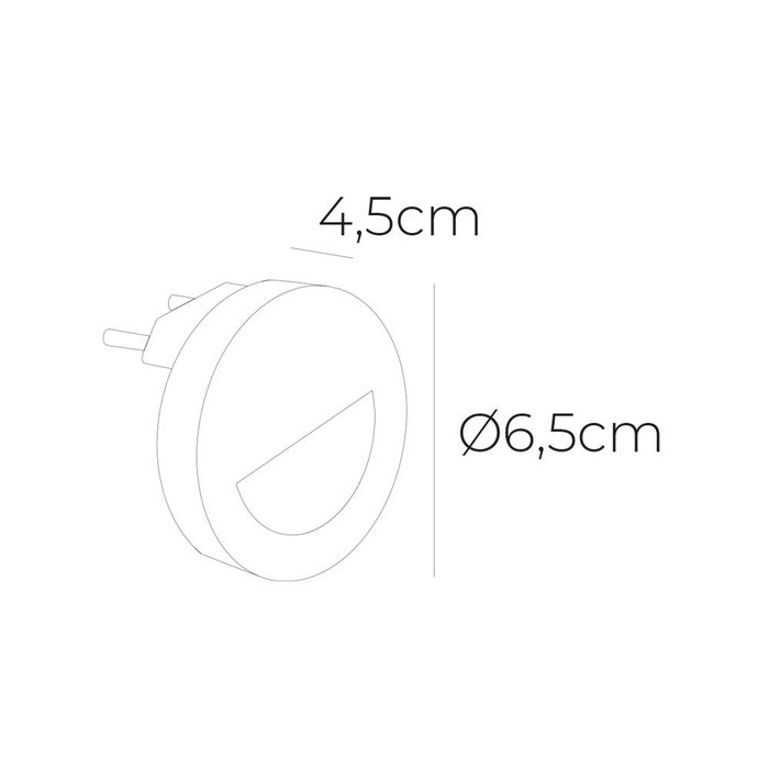 Edm Pilote de nuit LED rond avec visière 0.5W 5lm 4000K blanc neutre