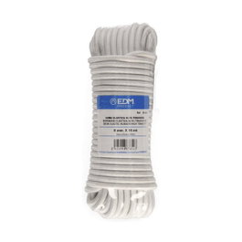 Edm Corde en caoutchouc élastique blanche 6 mm x 15 m