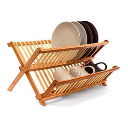 5Five Egouttoir à vaisselle en bambou pliable 42 x 33,5 x 25,5 cm