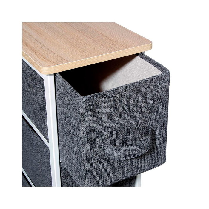 5Five Commode à tiroirs étroite gris foncé 73,5 x 48 x 20 cm 5Five Commode à tiroirs étroite gris foncé 73,5 x 48 x 20 cm