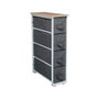 5Five Commode à tiroirs étroite gris foncé 73,5 x 48 x 20 cm