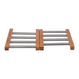 5Five Set de table extensible en bambou et inox 35,2 x 22,2 x 2 cm