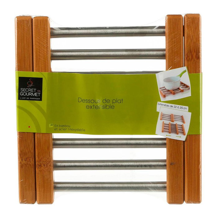 5Five Set de table extensible en bambou et inox 35,2 x 22,2 x 2 cm 5Five Set de table extensible en bambou et inox 35,2 x 22,2 x 2 cm