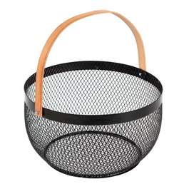 5Five Cesta de malla retro Noir kitchen, Negro, Ø 29 cm
