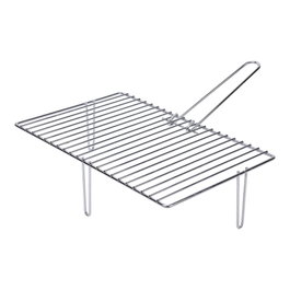 Sauvic Grille de Barbecue Simple 46,6 x 28 cm avec Pattes de 12 cm, Zinc Chromé