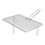 Sauvic Grille de Barbecue Simple 46,6 x 28 cm avec Pattes de 12 cm, Zinc Chromé