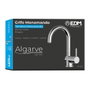 Edm Série Algarve Robinet mitigeur de cuisine à col haut, chromé, corps en laiton, cartouche céramique, 5,7x11,3x31 cm