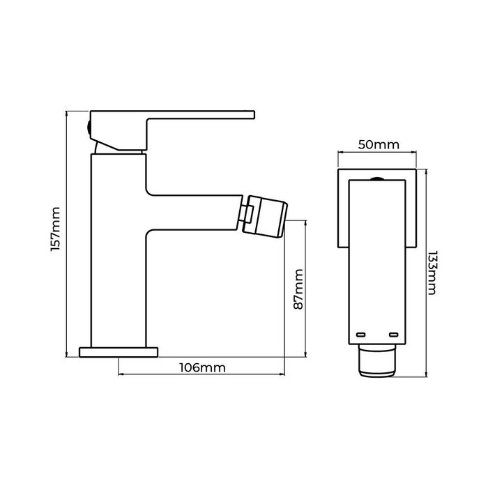 Edm Robinet monocommande de bidet série Getaria chromé 5 x 13,3 x 15,7 cm