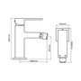 Edm Robinet monocommande de bidet série Getaria chromé 5 x 13,3 x 15,7 cm