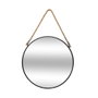 Atmosphera Miroir rond Eden noir avec corde de jute, ø38 cm