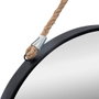 Atmosphera Miroir rond Eden noir avec corde de jute, ø38 cm