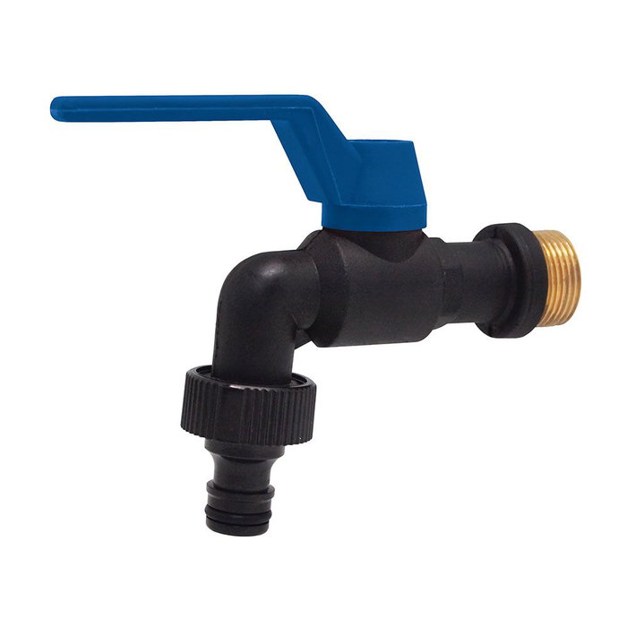 Aqua Control Robinet antigel 1/2" pour jardin, laiton et nylon, noir/bleu Aqua Control Robinet antigel 1/2" pour jardin, laiton et nylon, noir/bleu