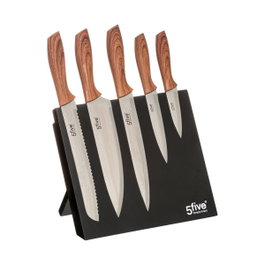 5five Simply Smart Ensemble de couteaux de cuisine avec support aimanté, 6 pièces, 32 x 23,2 x 19 cm